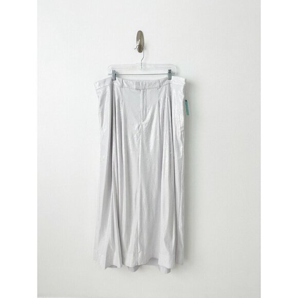 NWT Anthropologie Avery Pleated Maxi Skirt Sequin 20W Silver Party Cockail - Picture 5 of 10